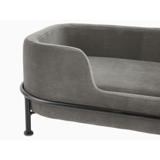 Pet Sofa Puffed velvet dark grey [Display]